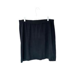 J.Jill Skirt Black Elastic Waist Pull On Office Business Career A-Line Large